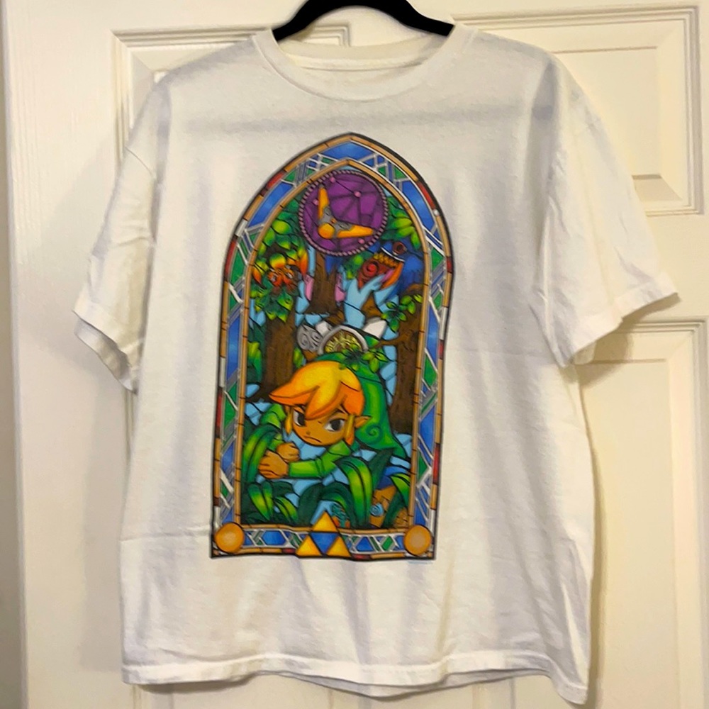 Licensed Nintendo Legend of Zelda Stained Glass Large Men’s T-Shirt